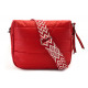 Červená prošívaná dámská zipová kabelka Antoel