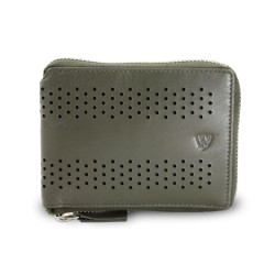 Šedá kožená zipová peněženka Charlee