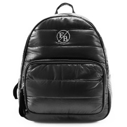 Černý prošívaný dámský zipový batoh Agnesie