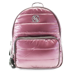 Světle růžový prošívaný dámský zipový batoh Agnesie