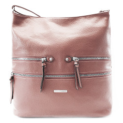 Světle růžová dámská zipová kabelka Martti