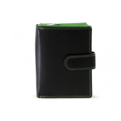 Černozelená kožená peněženka se zápinkou Jennifer