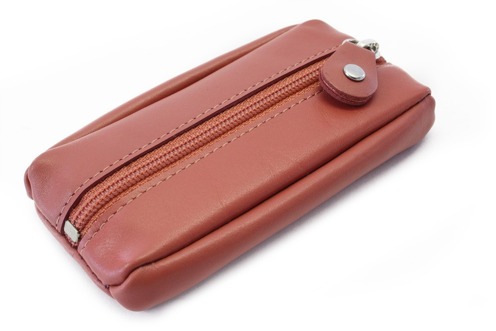 Tmavě růžová kožená klíčenka Lana