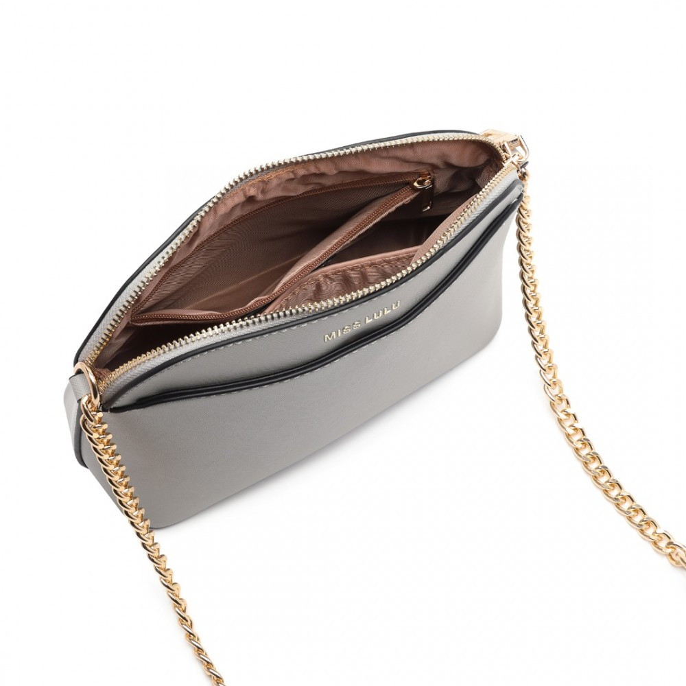 Šedá elegantní crossbody dámská kabelka Chrisa