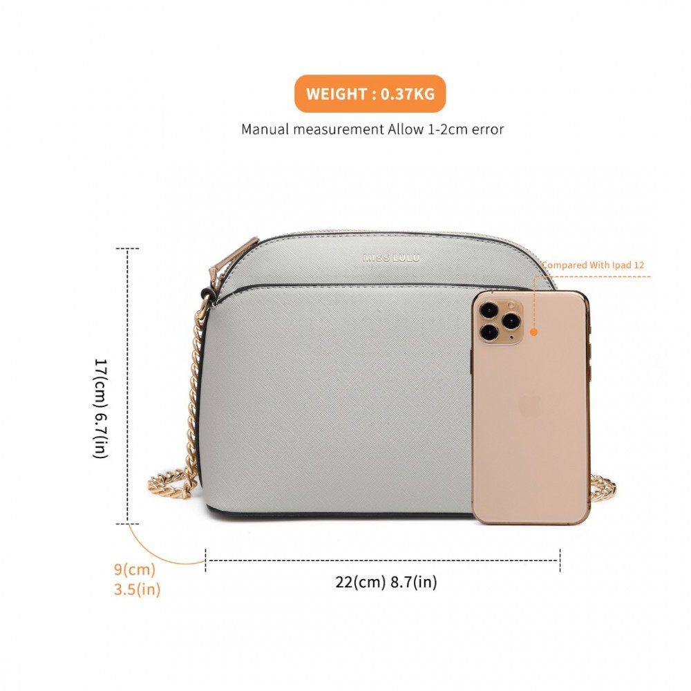 Šedá elegantní crossbody dámská kabelka Chrisa