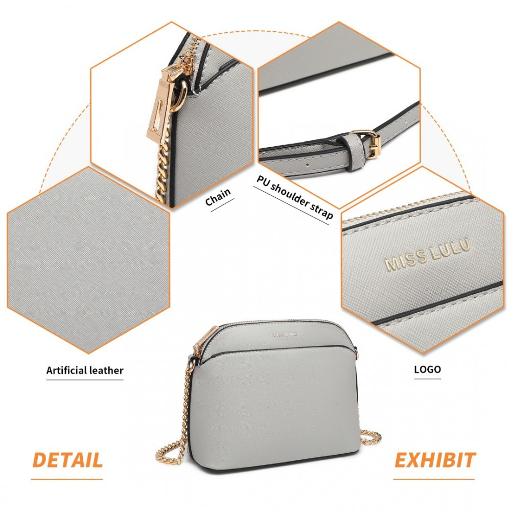 Šedá elegantní crossbody dámská kabelka Chrisa