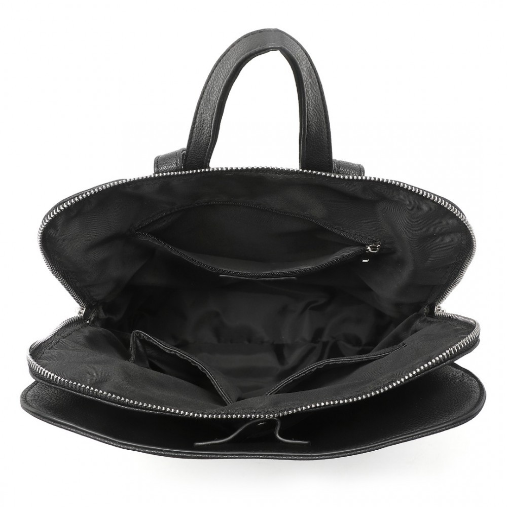 Černý zipový elegantní dámský batoh Goulwen