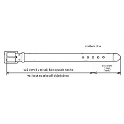 Hnědý prošívaný kožený pánský opasek s automatickou sponou Hank