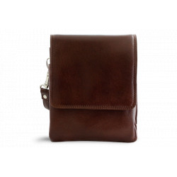Hnědý malý kožený pánský crossbag Giselle