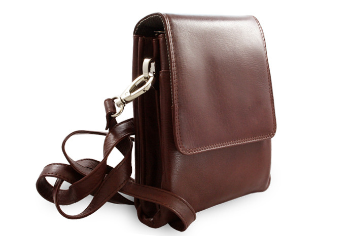 Hnědý malý kožený pánský crossbag Giselle