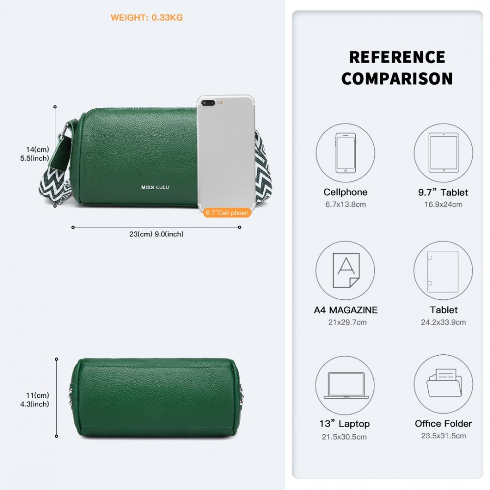Zelená kožená crossbody dámská kabelka Iousta