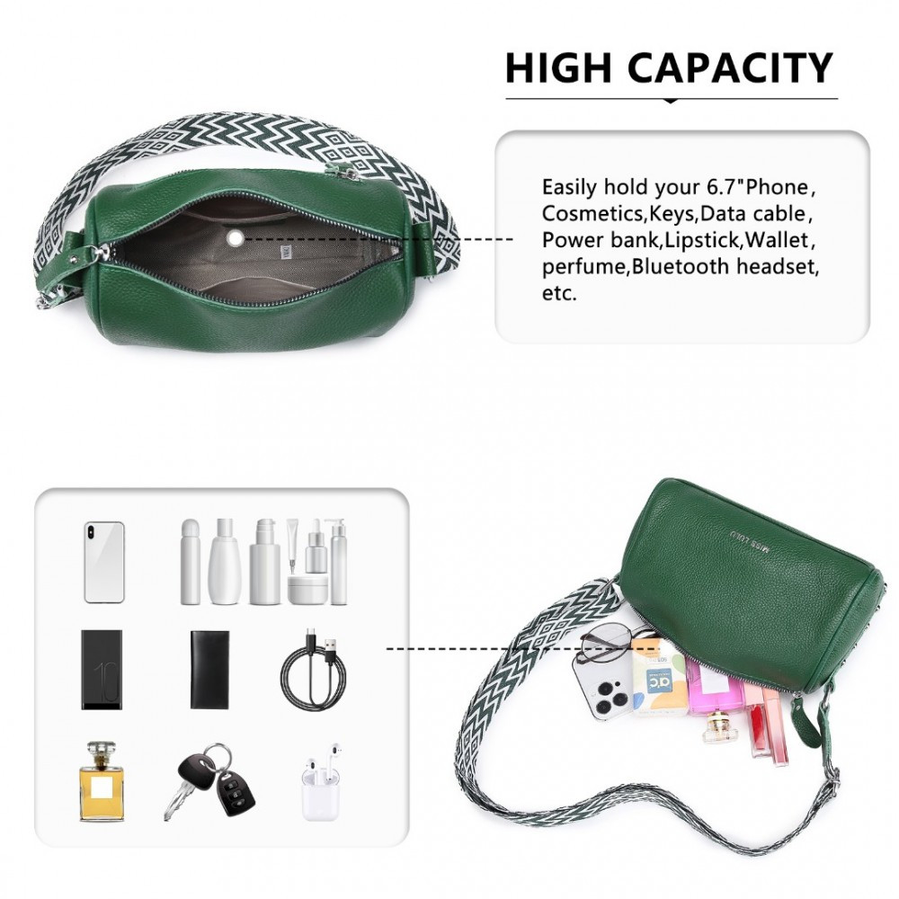 Zelená kožená crossbody dámská kabelka Iousta