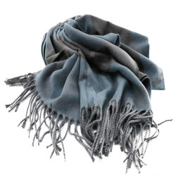 Šedomodrý barevný dámský hřejivý šátek Talon