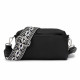 Černá crossbody kabelka s výrazným popruhem Bethany