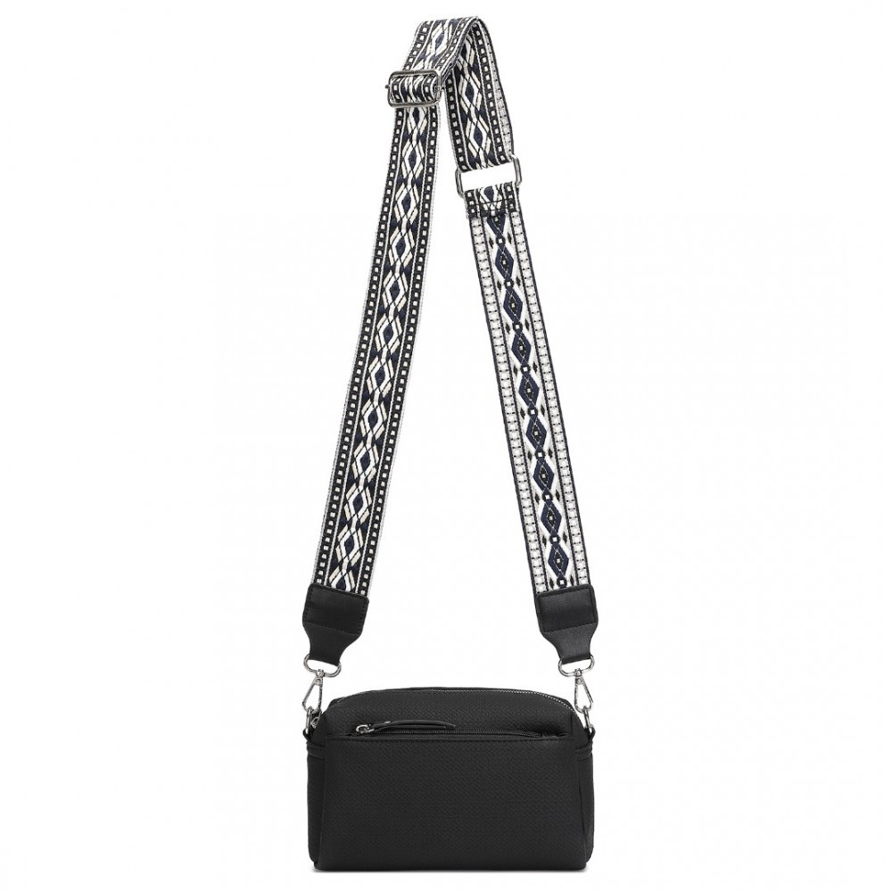 Černá crossbody kabelka s výrazným popruhem Bethany