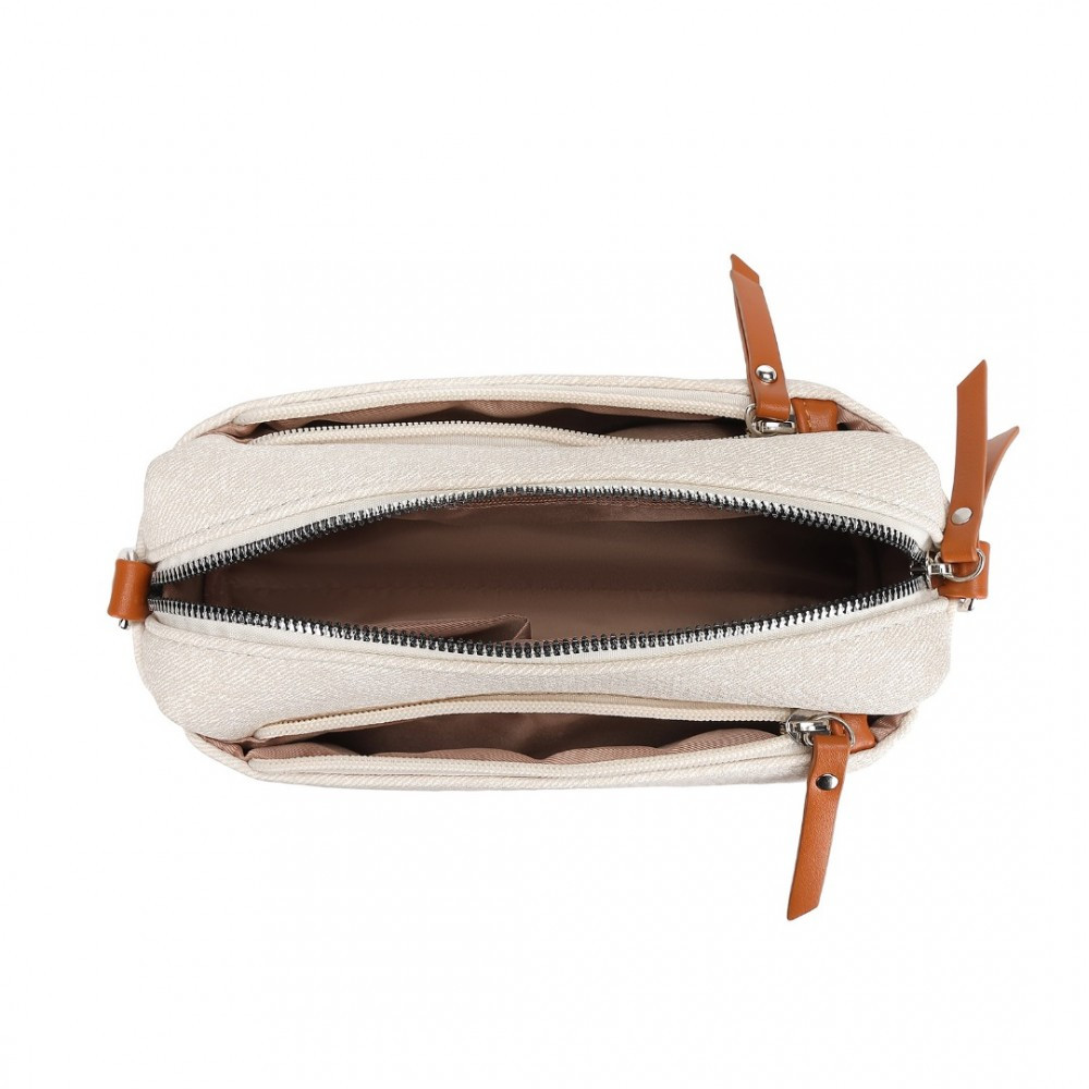 Béžová crossbody kabelka s výrazným popruhem Bethany