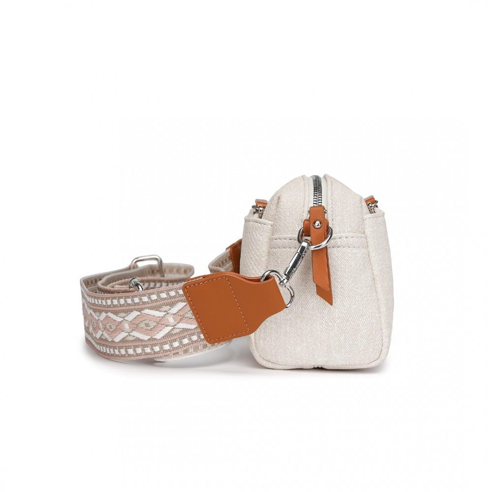 Béžová crossbody kabelka s výrazným popruhem Bethany