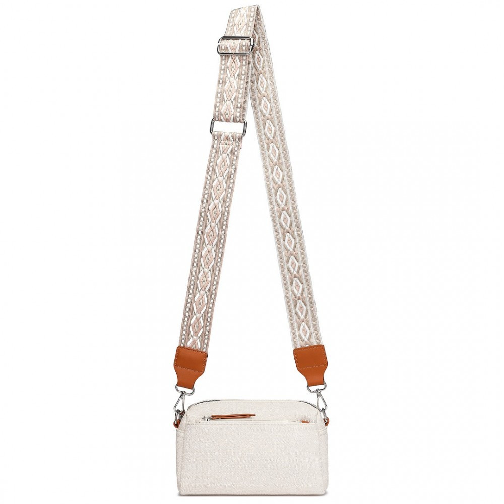 Béžová crossbody kabelka s výrazným popruhem Bethany