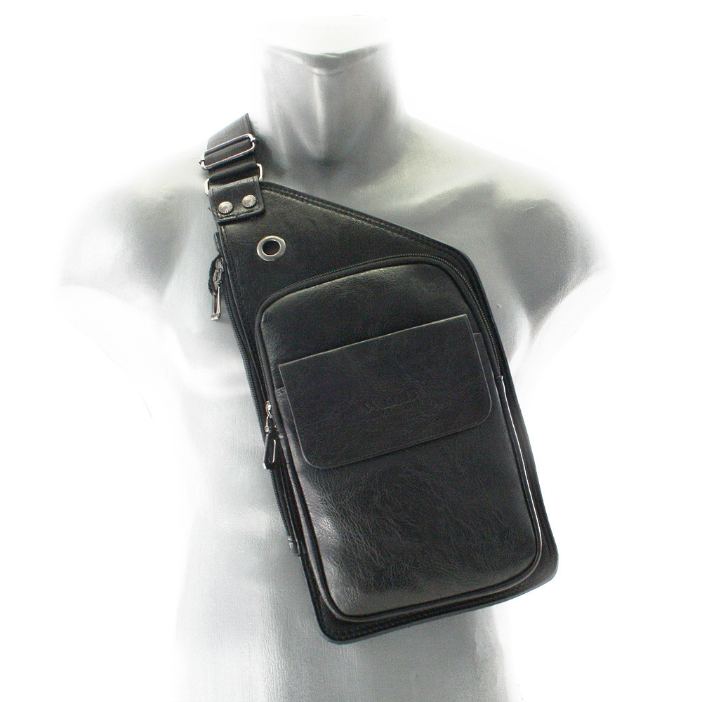 Černý pánský zipový crossbag Adona