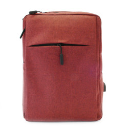 Červený moderní zipový batoh s USB portem Lisle