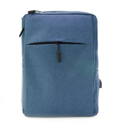 Modrý moderní zipový batoh s USB portem Lisle