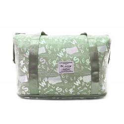 Světle zelená variabilní cestovní taška s potiskem Aune