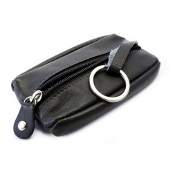 Černá kožená klíčenka Lana