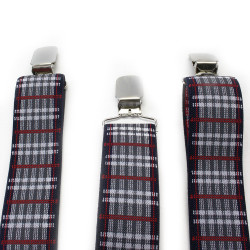 Červenobílé stylové pánské kšandy Phineas