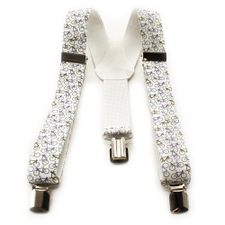 Bílé dětské kšandy ve tvaru Y s potiskem Dionte