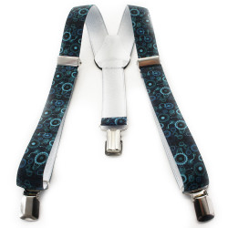 Tmavě zelené dětské kšandy ve tvaru Y s potiskem Dionte