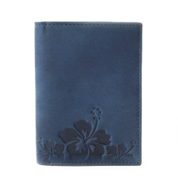 Tmavě modrý dámský kožený vizitkář Fotie