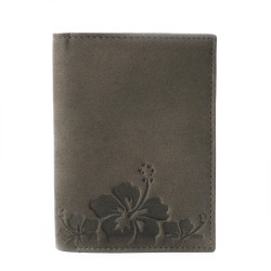 Hnědošedý dámský kožený vizitkář Fotie
