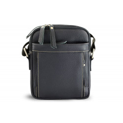 Tmavě modrý pánský kožený zipový crossbag Gabry