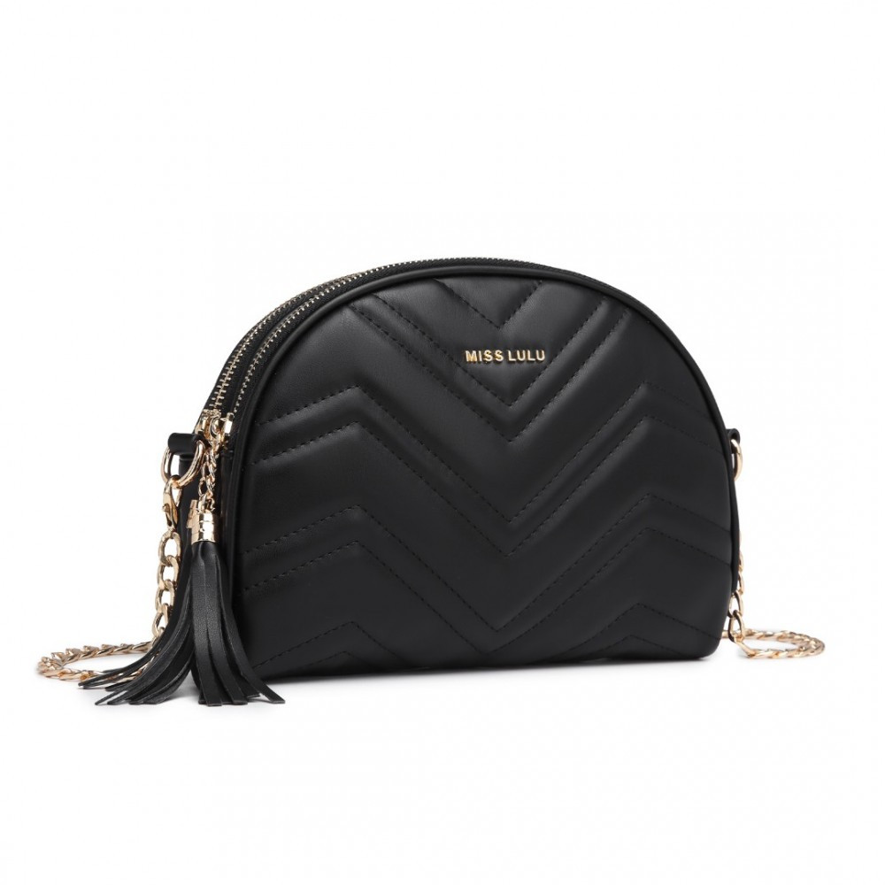 Černá dámská dvouzipová crossbody kabelka Winfred