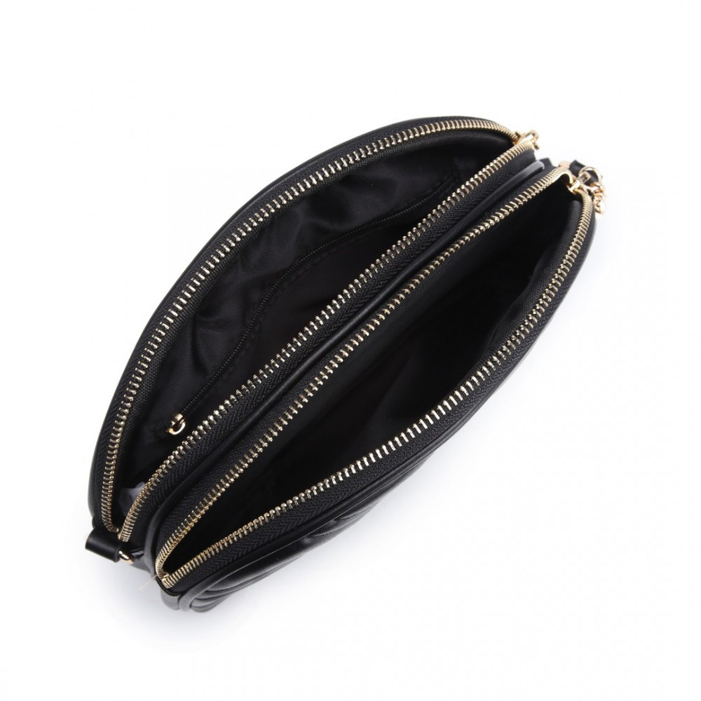 Černá dámská dvouzipová crossbody kabelka Winfred