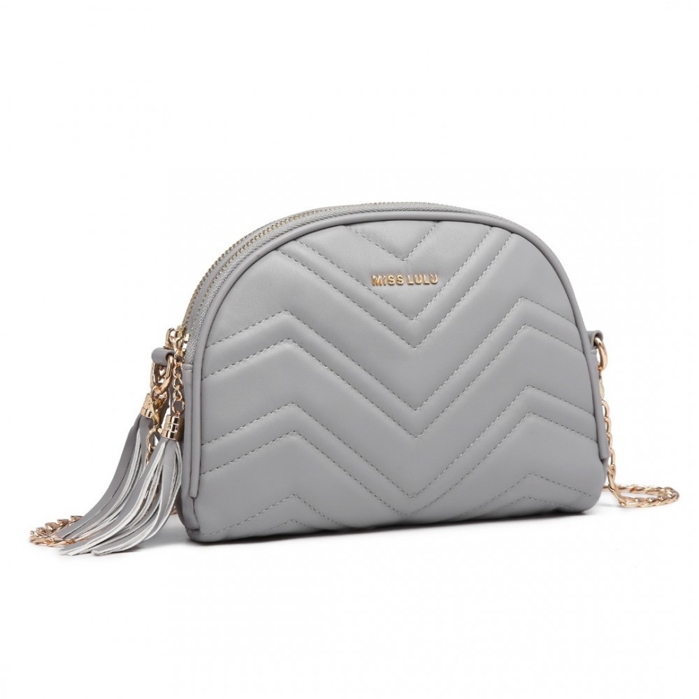 Šedá dámská dvouzipová crossbody kabelka Winfred
