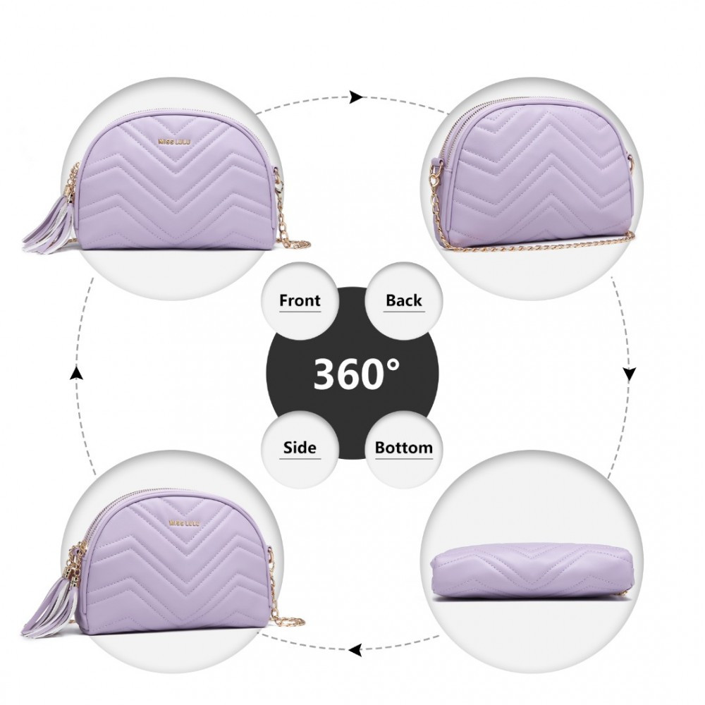 Světle fialová dámská dvouzipová crossbody kabelka Winfred