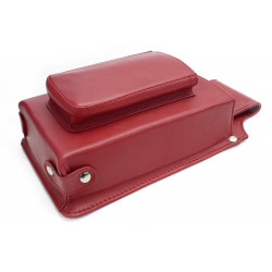 Červené kožené číšnické pouzdro pro flek Peyton
