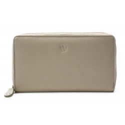 Šedobéžová dámská kožená zipová peněženka Gudmar