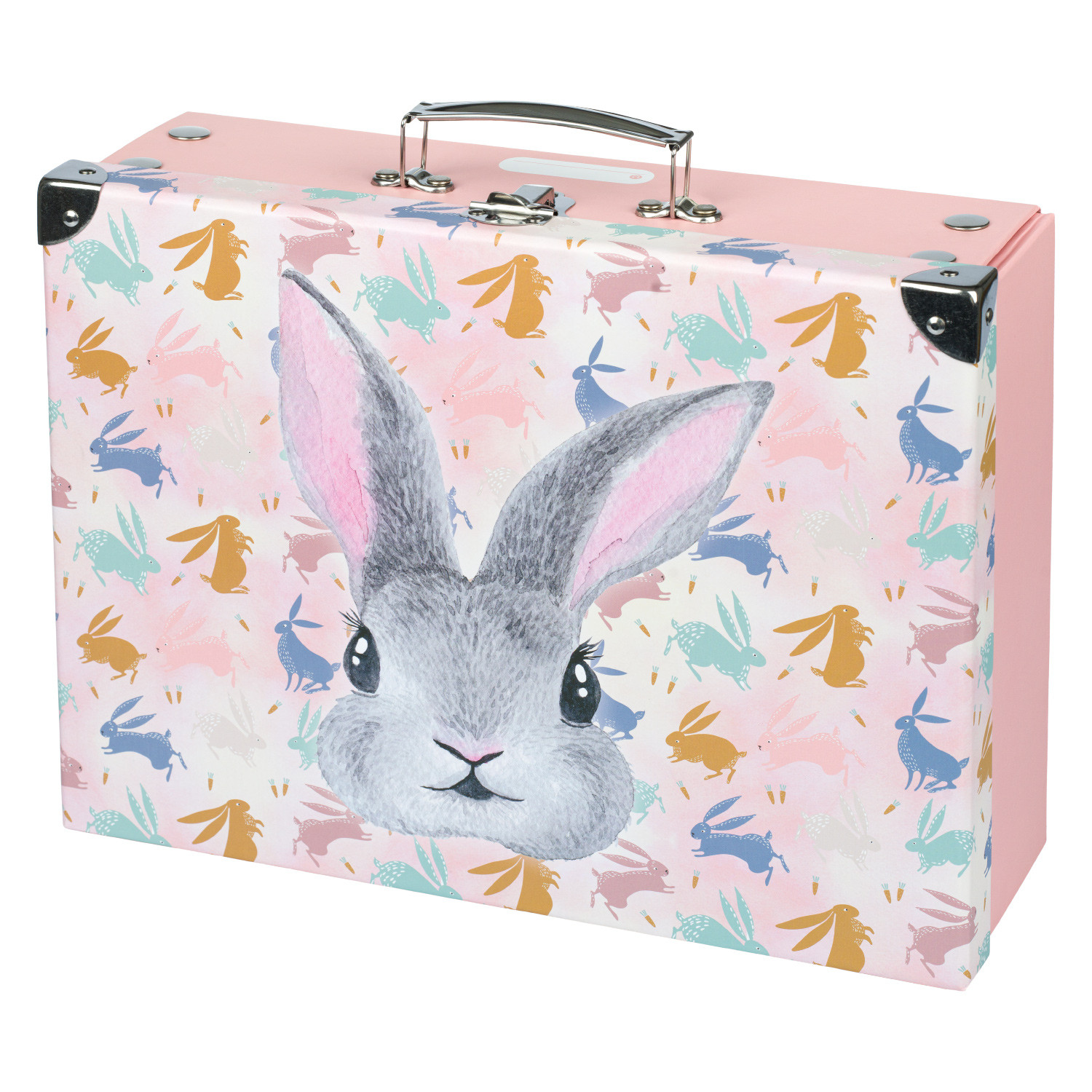 Růžový skládací dětský školní kufřík Bunny