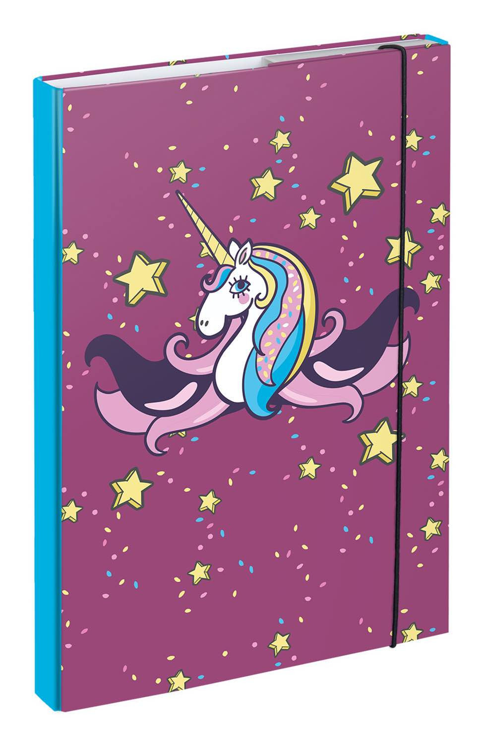 Pevné desky A4 s klopnou a motivem Unicorn