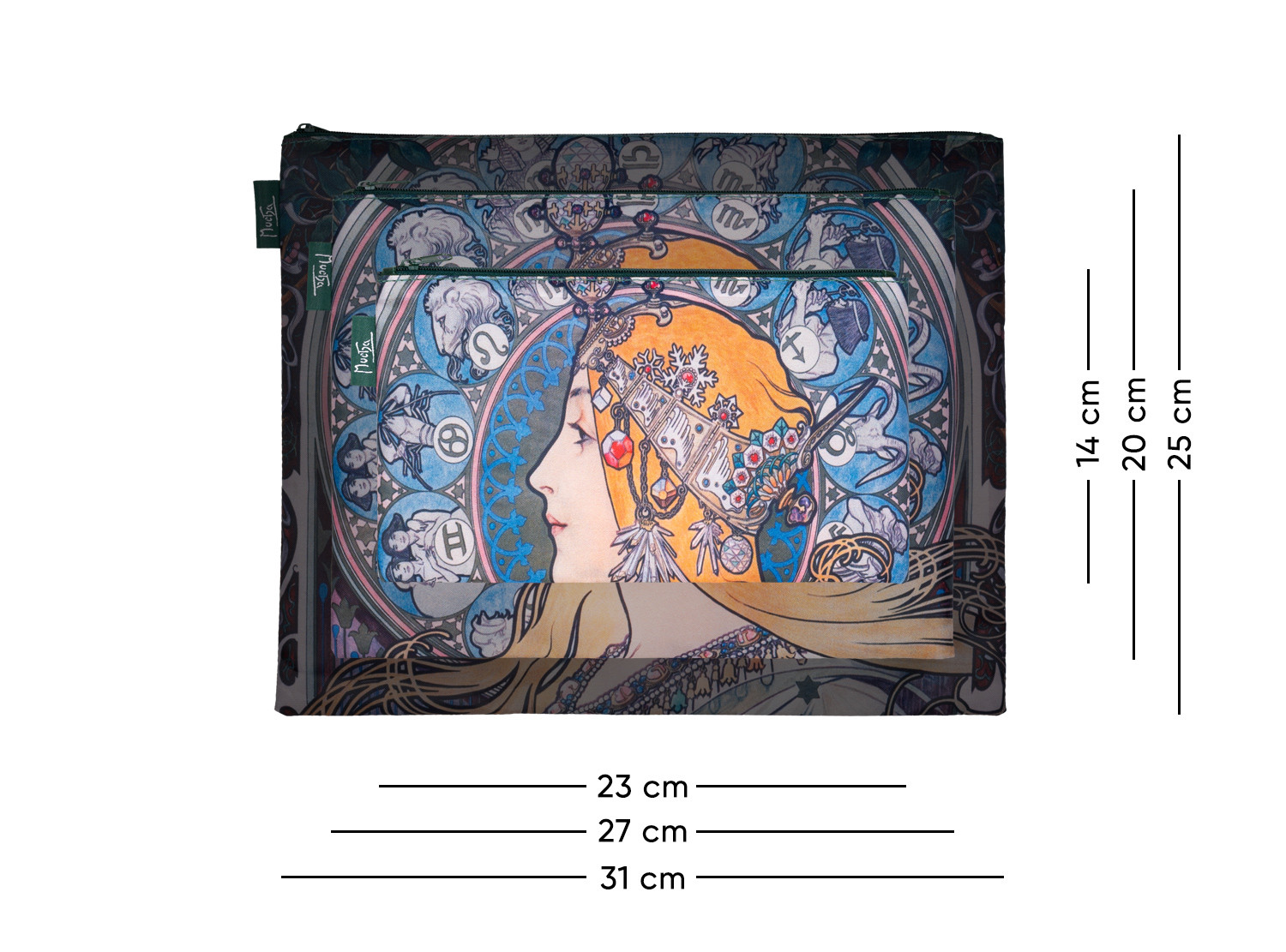 Barevný stylový dámský set 3 taštiček Mucha