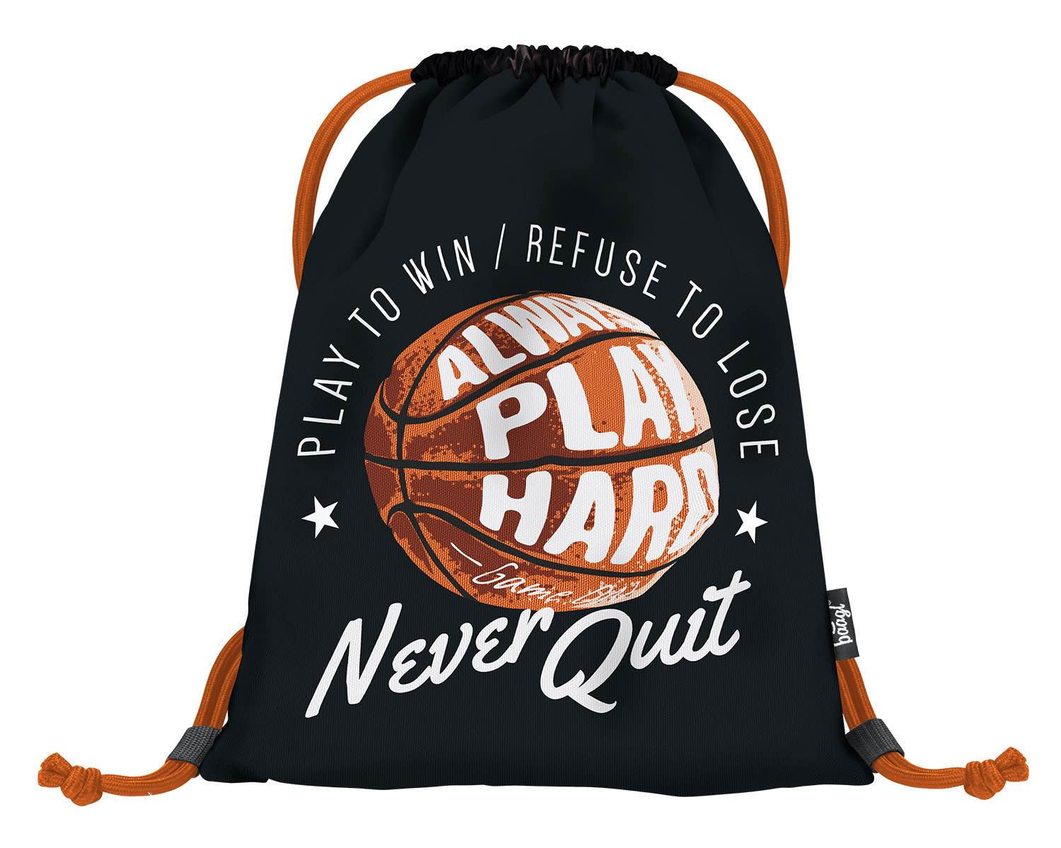 Černý praktický vak pro kluky s motivem basketbalu Ball