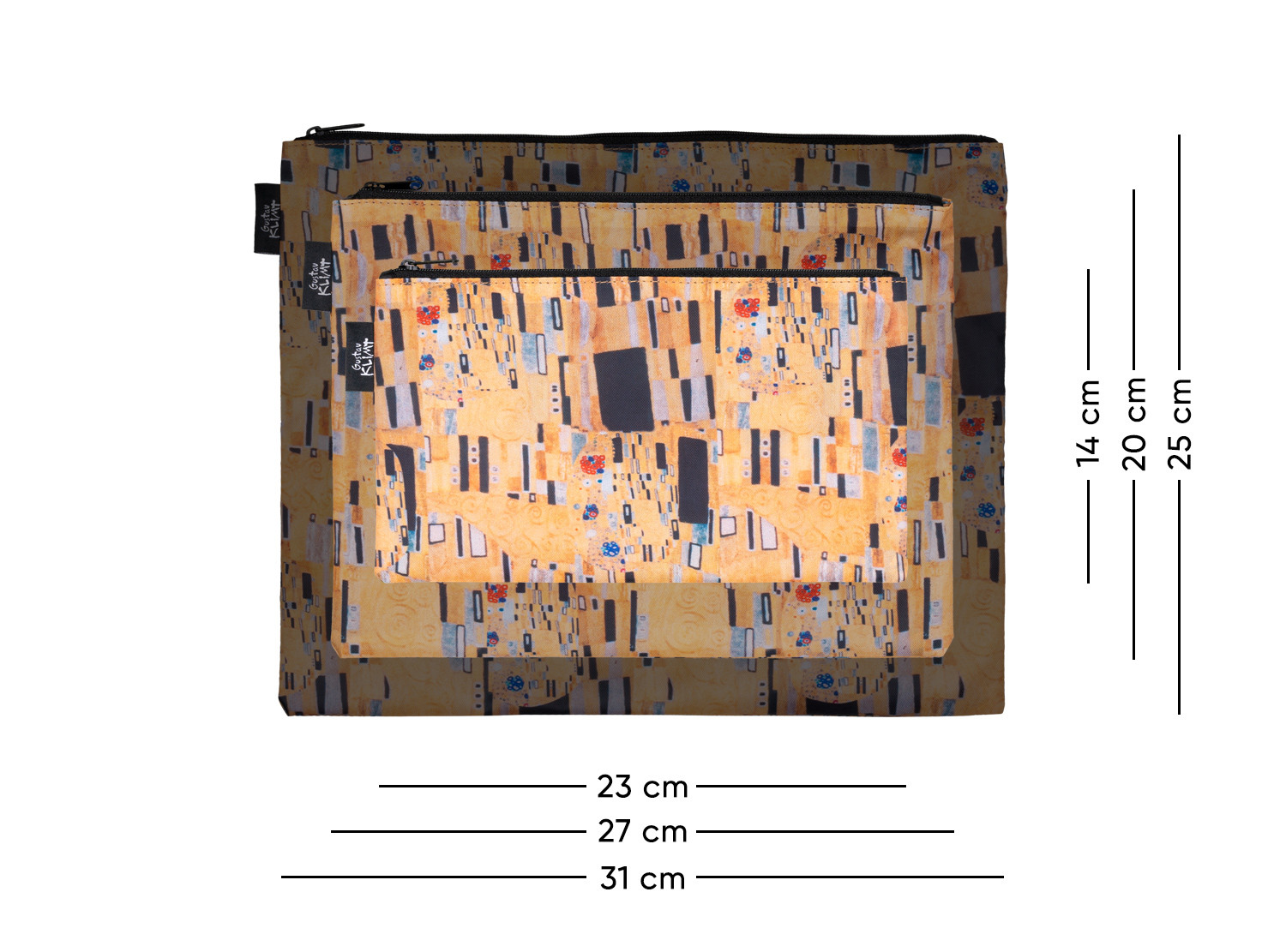 Barevný stylový dámský set 3 taštiček Klimt