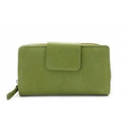 Světle zelená kožená dámská peněženka se zápinkou Xylia