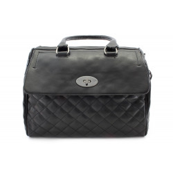 Černá dámská prošívaná kabelka do ruky i přes rameno Solenne