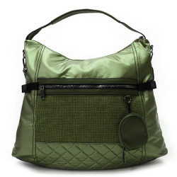 Zelená velká dámská zipová kabelka Isolde