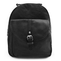 Černý dámský stylový batoh se stříbrným kováním Thalasa