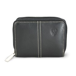 Černý kožený zásobník na kreditní karty a vizitky Minsel