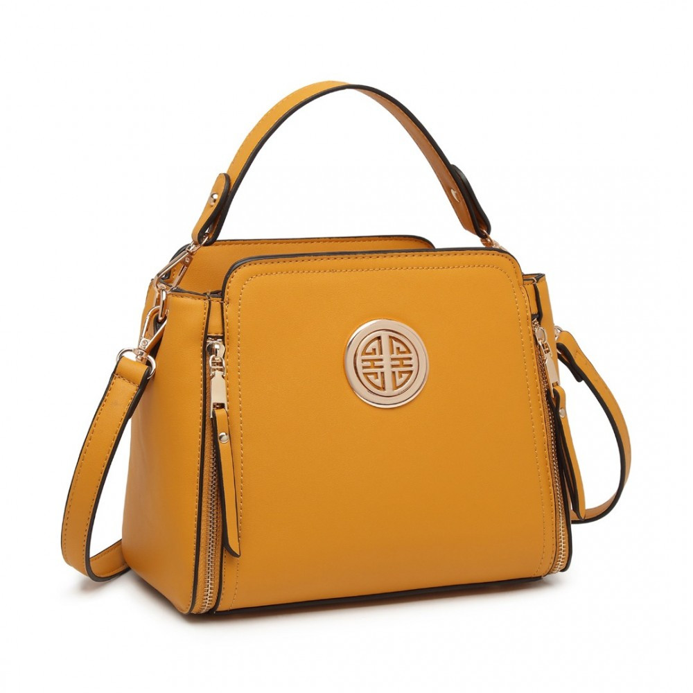 Žlutá zipová crossbody dámská kabelka Zivana